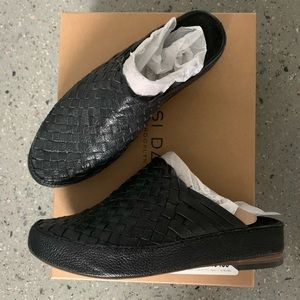 Kelsi Dagger Black Leather Slides 7